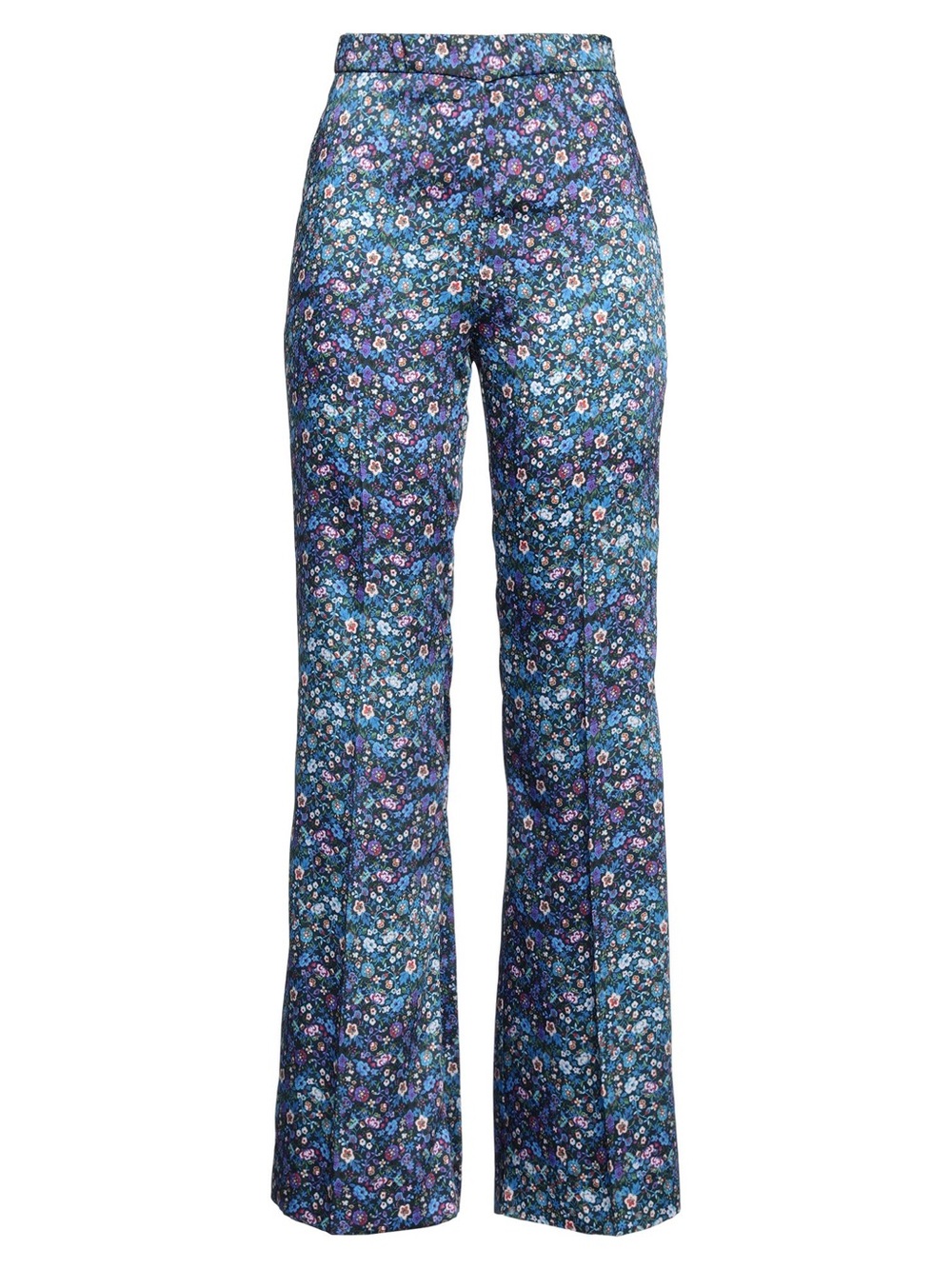Sandro High-Rise Floral-Print Flared Satin Pants - Picture 8 of 10